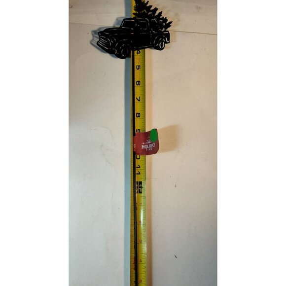 Pick Up Truck Christmas Tree Yard Stake Black Metal 17 Inch Holiday Time - Picture 4 of 8